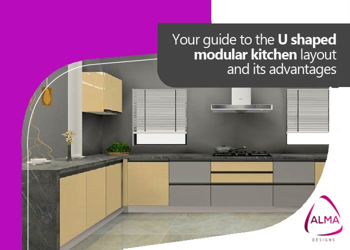 U-shaped modular kitchen in chandigarh